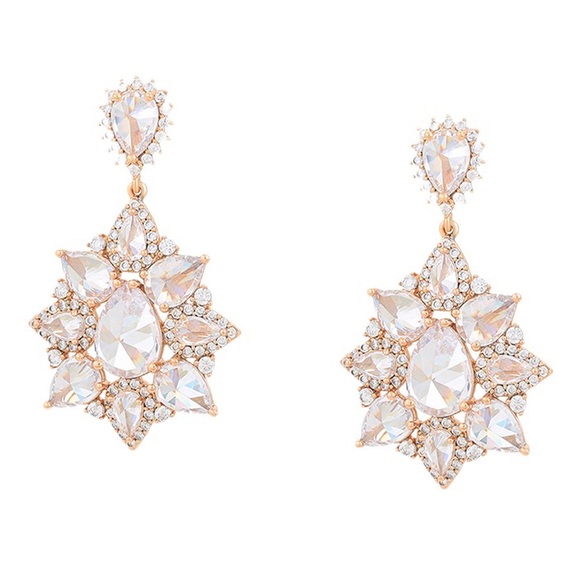 Wedding Earring, White - Gold Plated - Picture 2 of 2